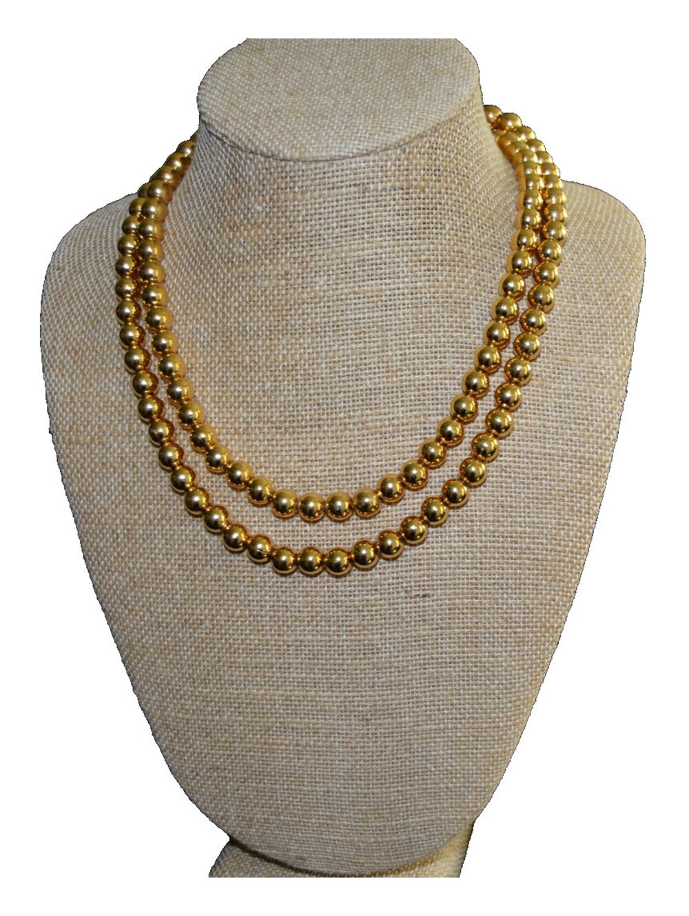 Vintage Monet Signed Gold Tone Beaded Necklace 34" Long 116g